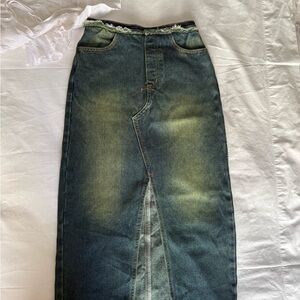 Vintage y2k Blue Denim above ankle skirt, XS